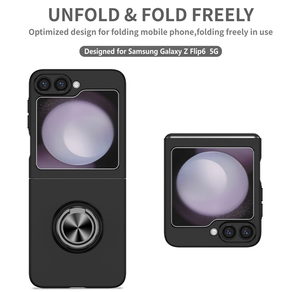 Coque magnétique avec porte-bague Samsung Galaxy Z Flip 7, noir