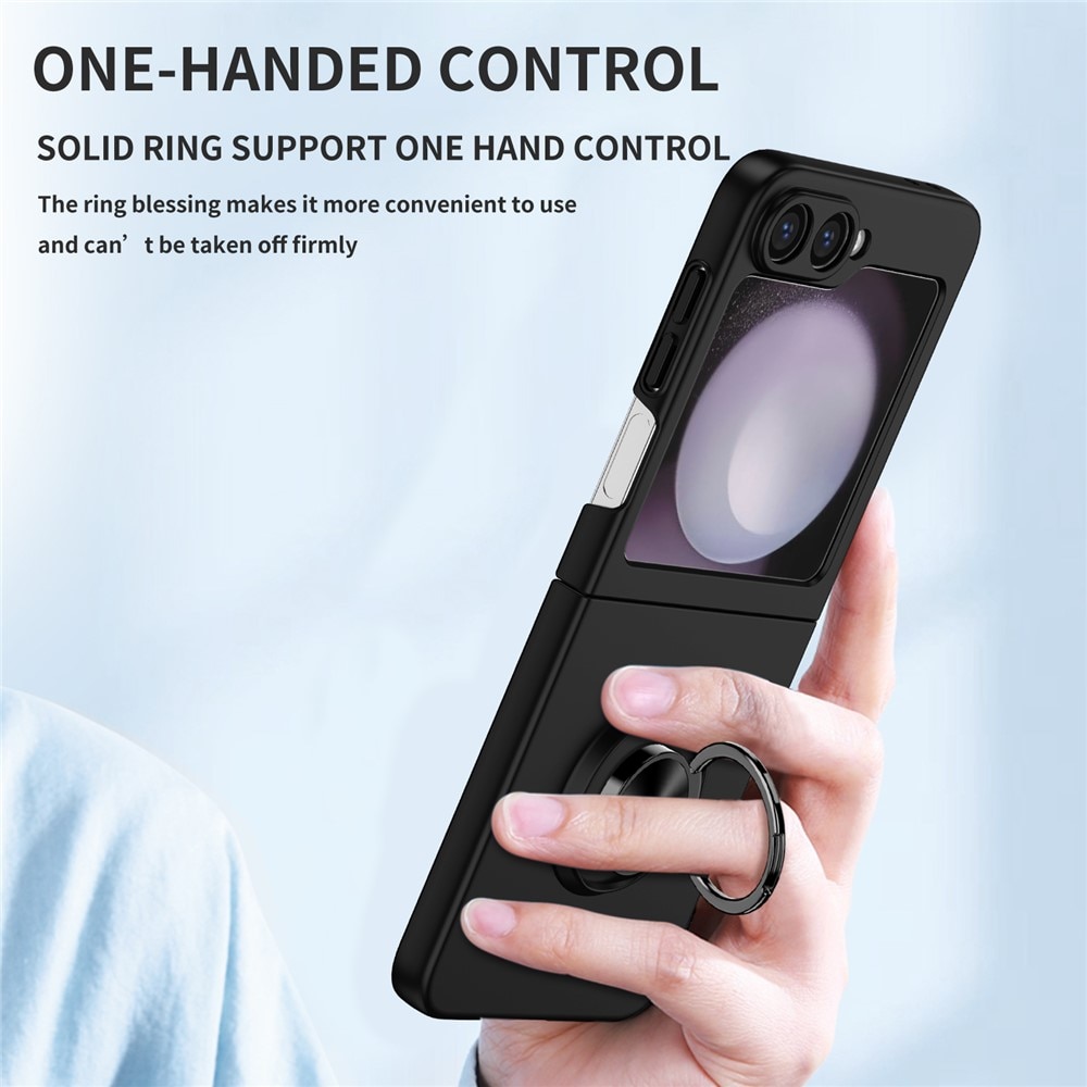 Coque magnétique avec porte-bague Samsung Galaxy Z Flip 7, noir