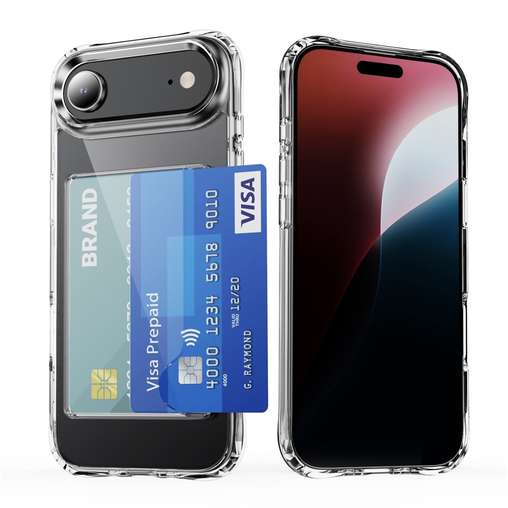 Coque hybride à cartes iPhone 17 Air, Transparent