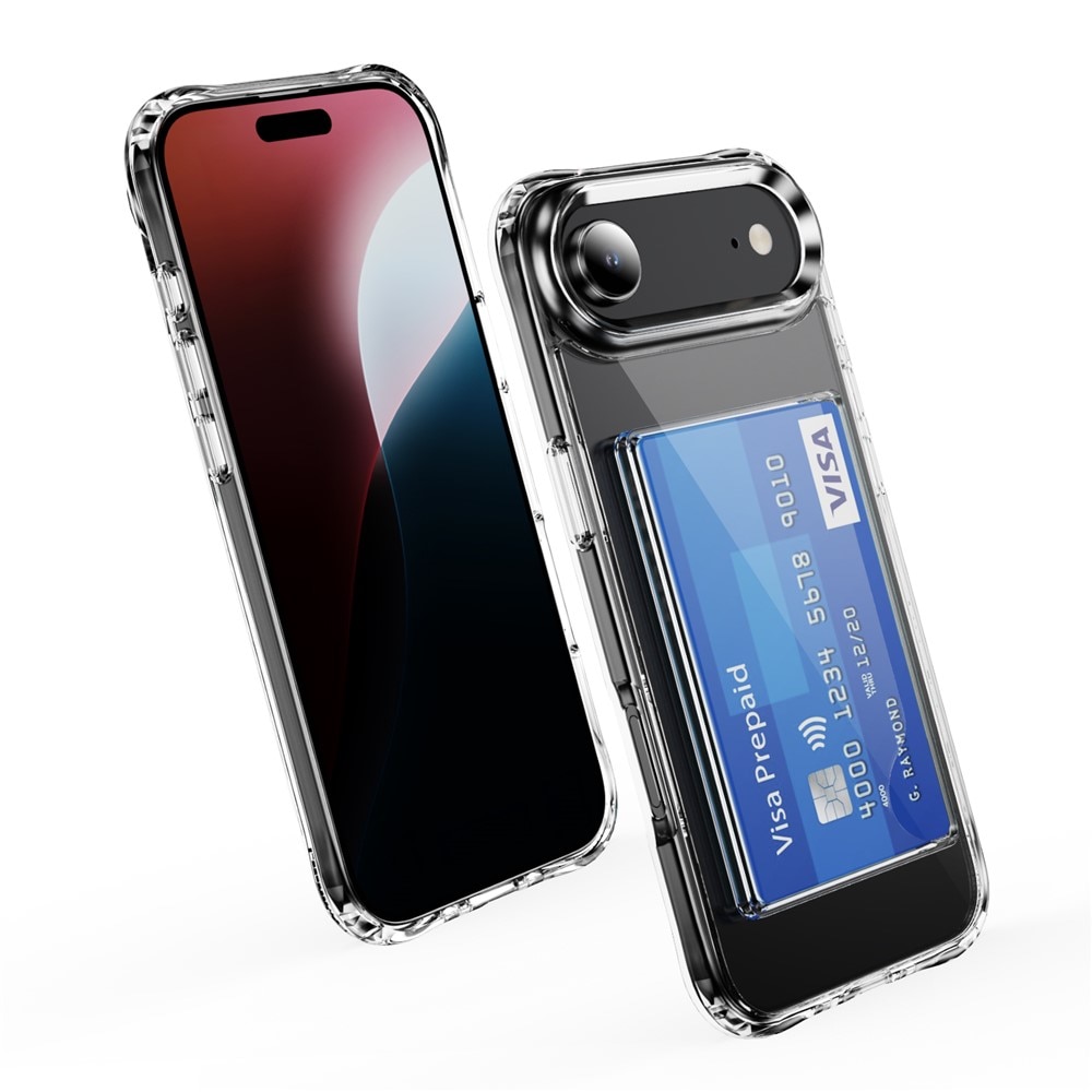 Coque hybride à cartes iPhone 17 Air, Transparent