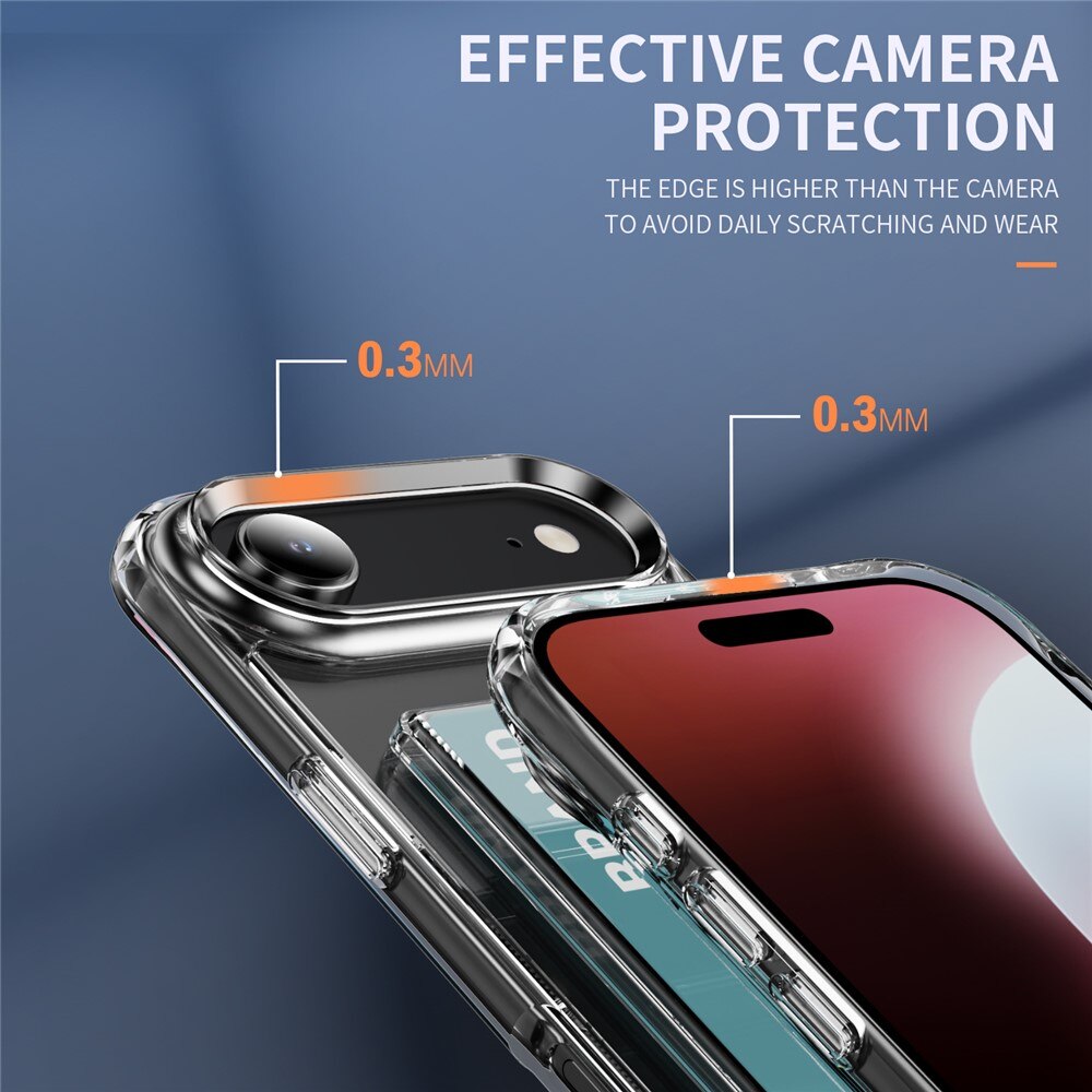 Coque hybride à cartes iPhone 17 Air, Transparent