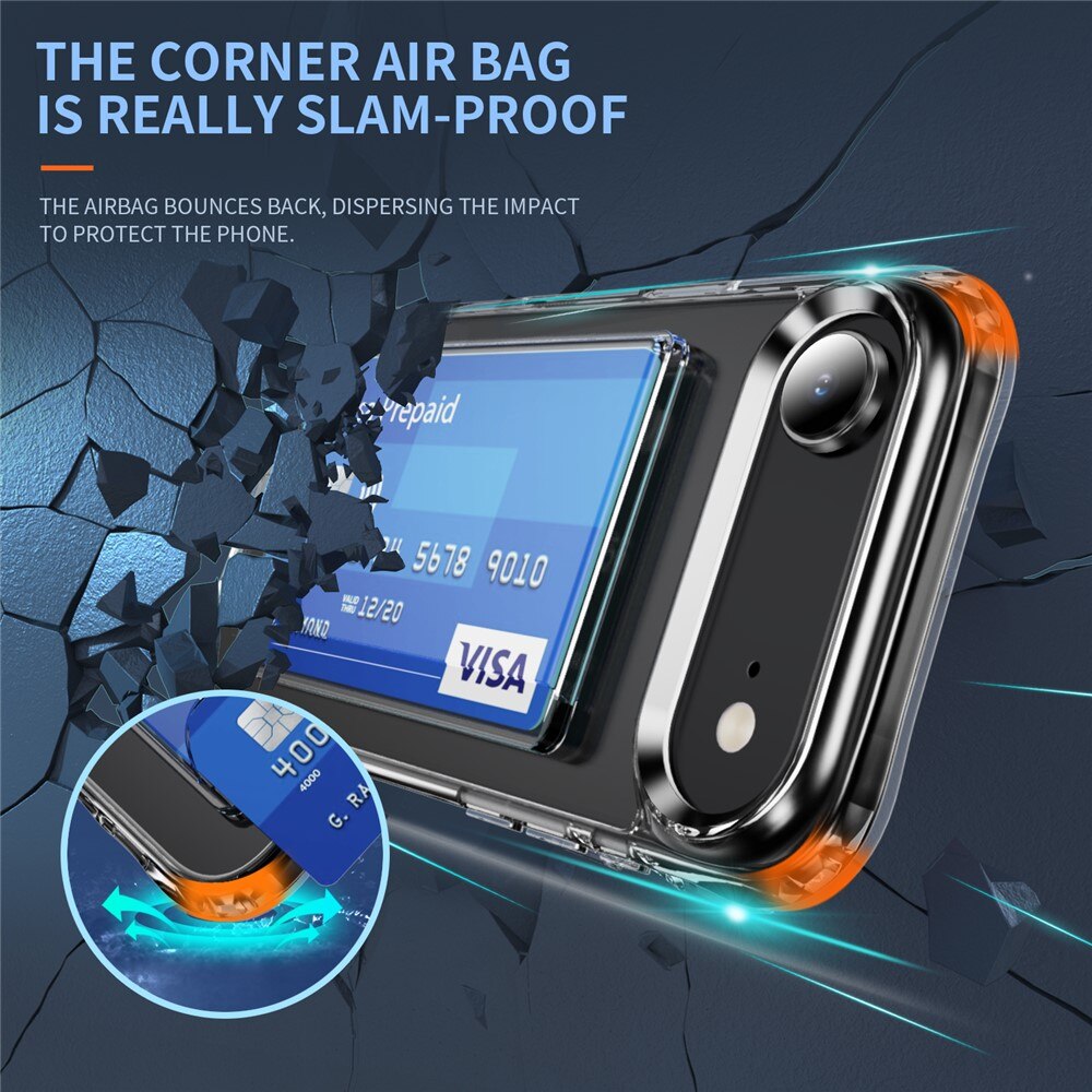 Coque hybride à cartes iPhone 17 Air, Transparent