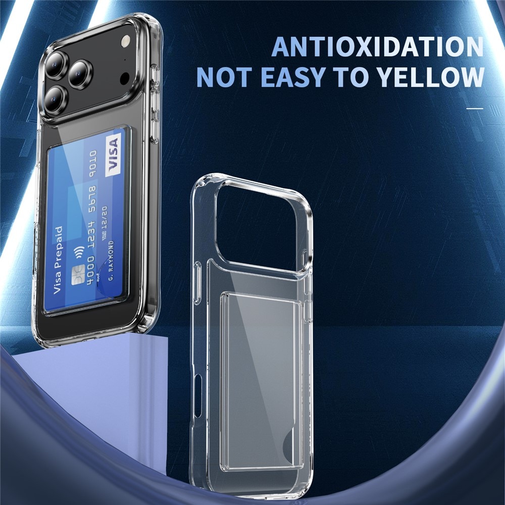 Coque hybride à cartes iPhone 17 Pro Max, Transparent