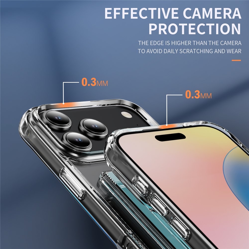 Coque hybride à cartes iPhone 17 Pro Max, Transparent