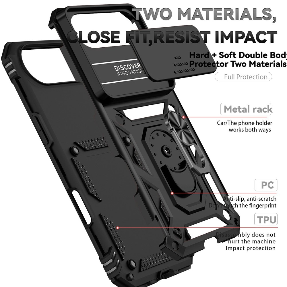Coque Hybride Ring avec Protège Caméra iPhone 17 Air, Noir