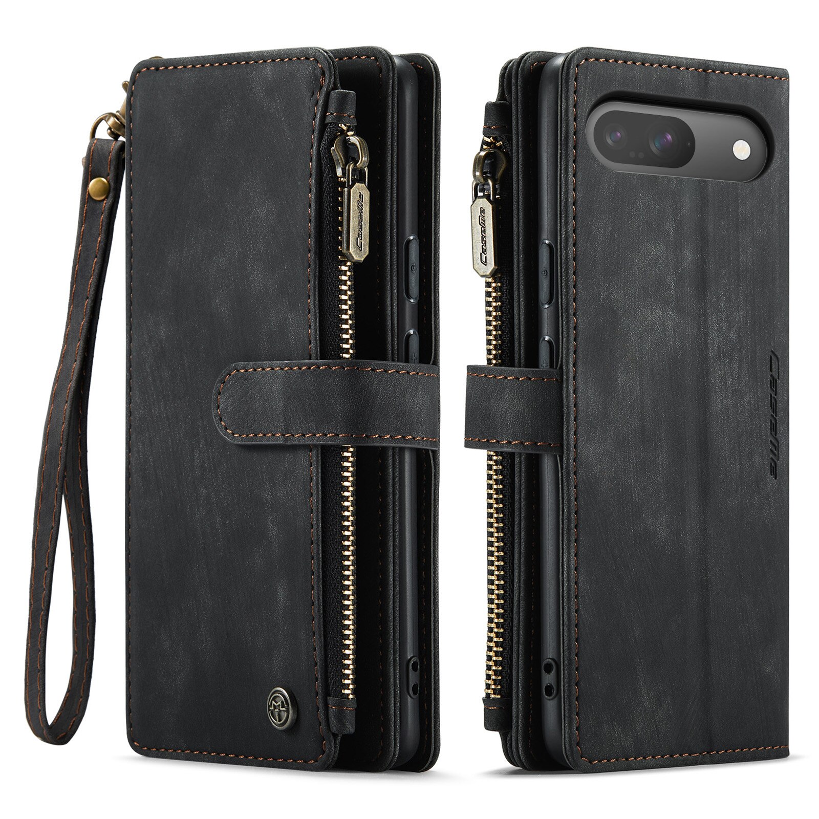 Étui portefeuille à glissière Google Pixel 10 Pro, Noir