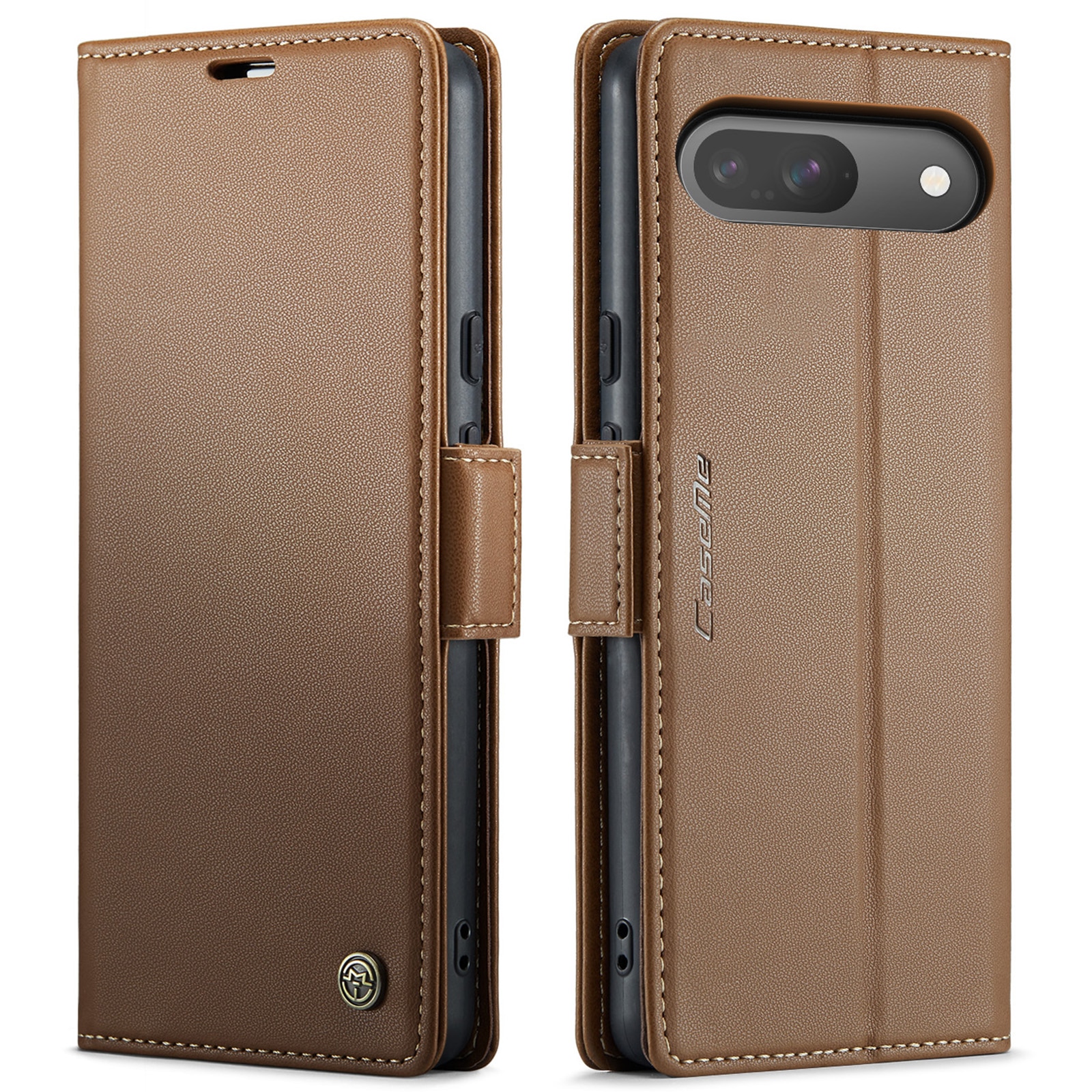 Étui portefeuille mince anti-RFID Google Pixel 10 Pro, Marron