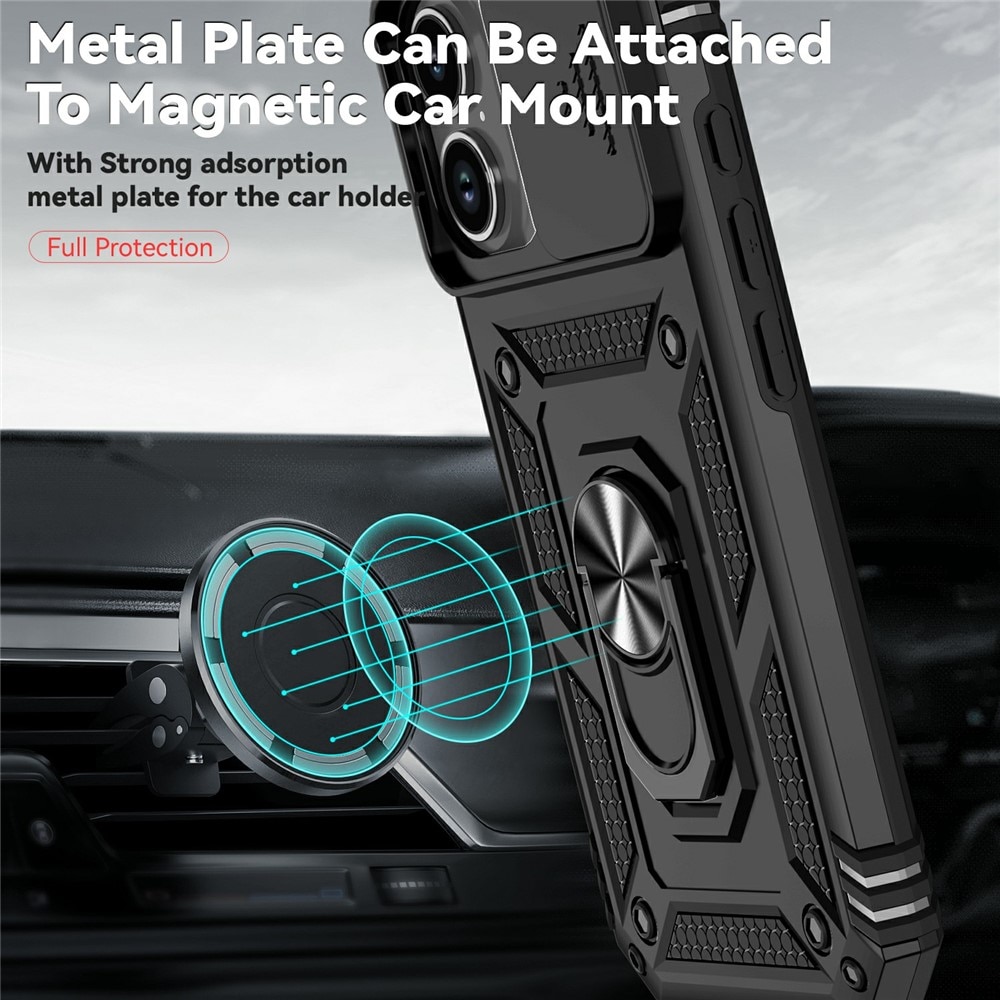 Coque Hybride Ring avec Protège Caméra iPhone 17, Noir