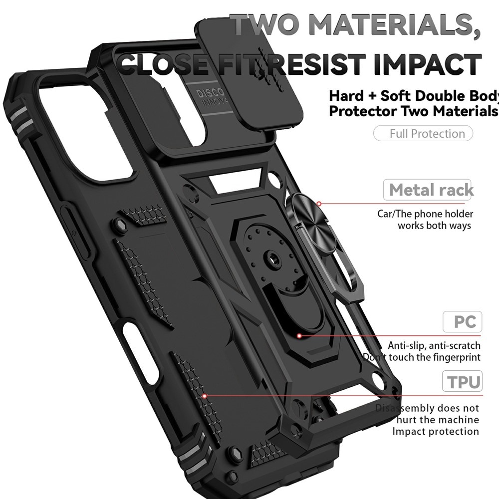 Coque Hybride Ring avec Protège Caméra iPhone 17, Noir