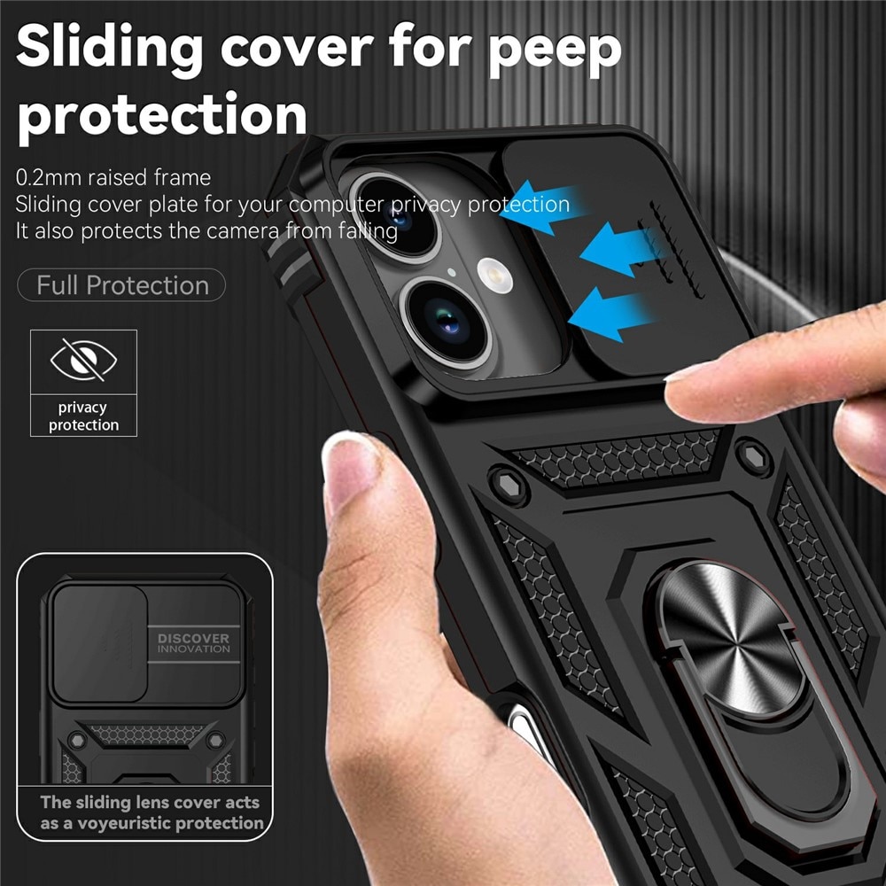 Coque Hybride Ring avec Protège Caméra iPhone 17, Noir