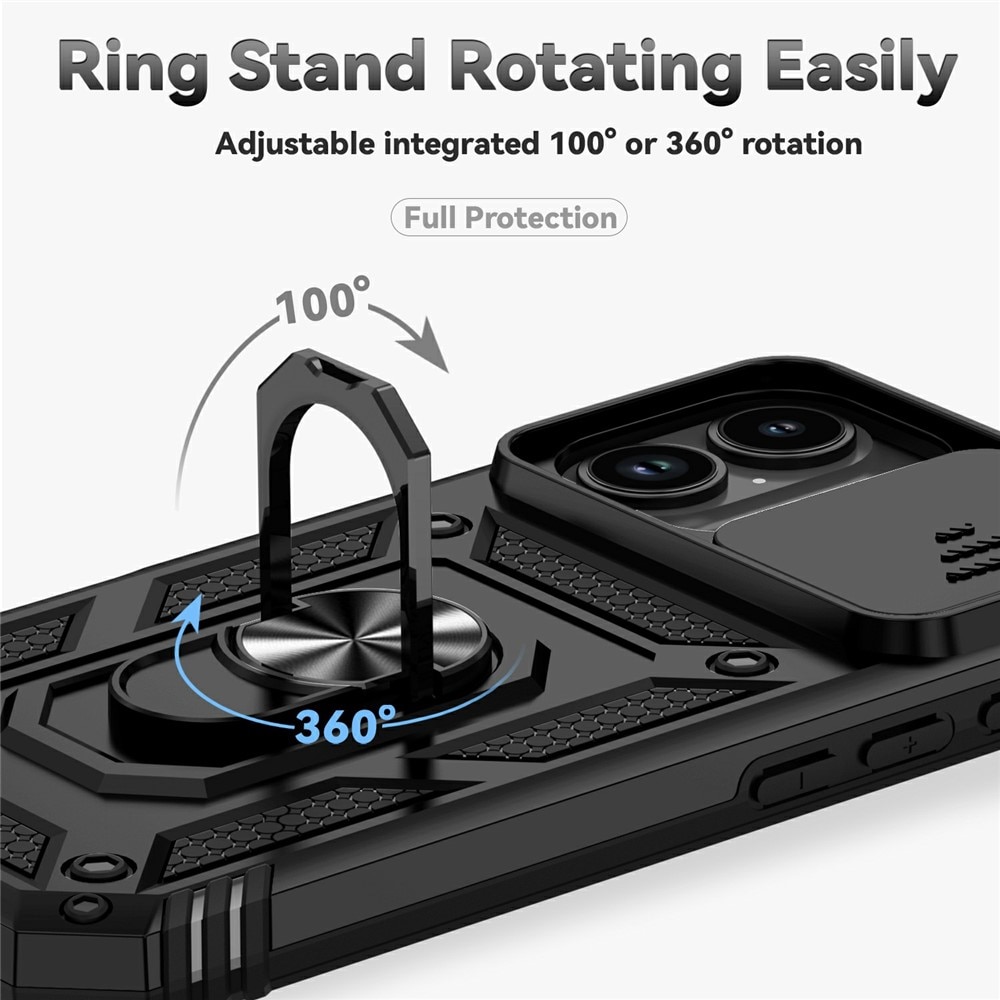 Coque Hybride Ring avec Protège Caméra iPhone 17, Noir