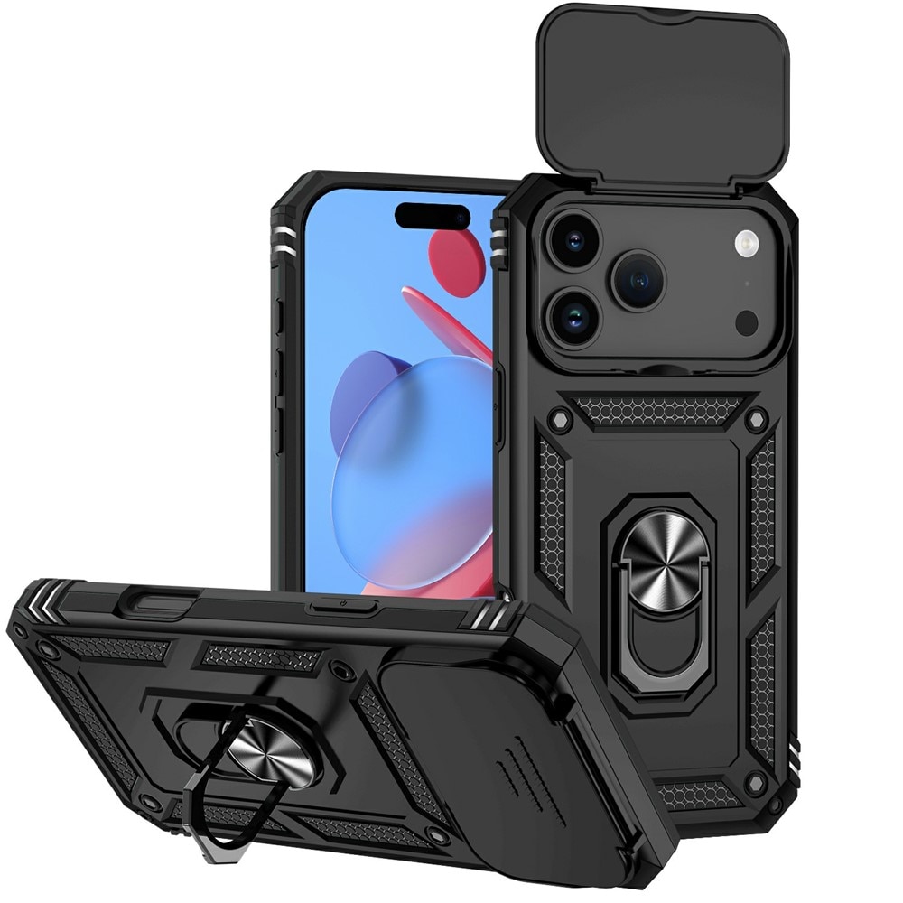Coque Hybride Ring avec Protège Caméra iPhone 17 Pro Max, Noir