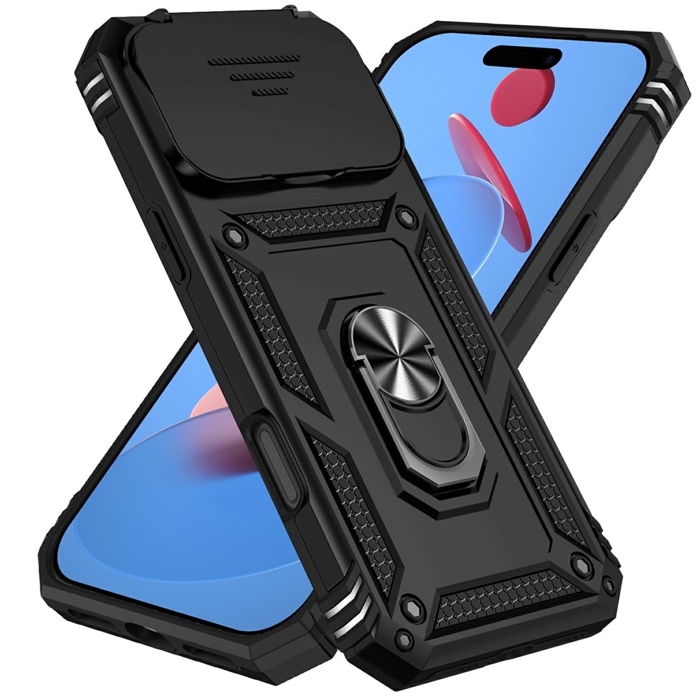 Coque Hybride Ring avec Protège Caméra iPhone 17 Pro Max, Noir