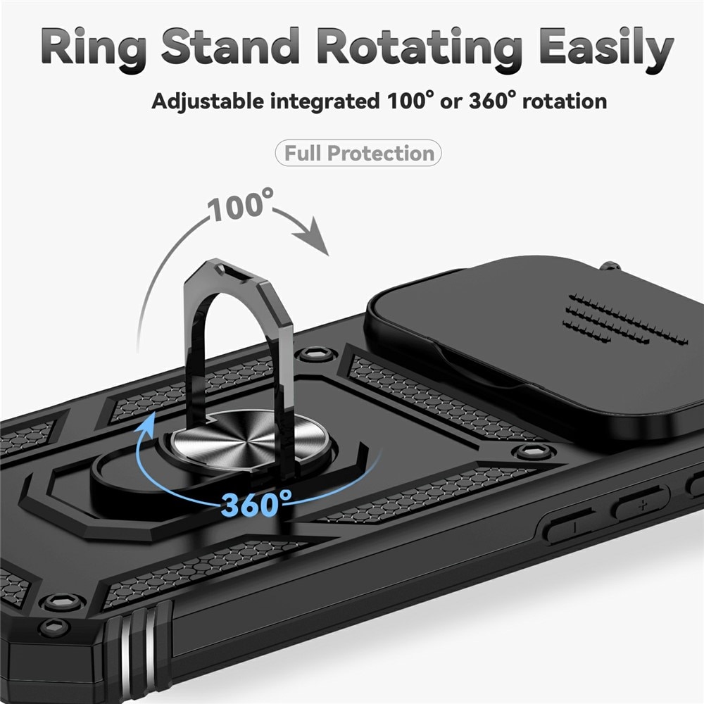 Coque Hybride Ring avec Protège Caméra iPhone 17 Pro Max, Noir