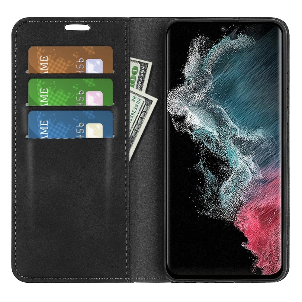 Coque portefeuille mince Samsung Galaxy S23 Ultra, Noir