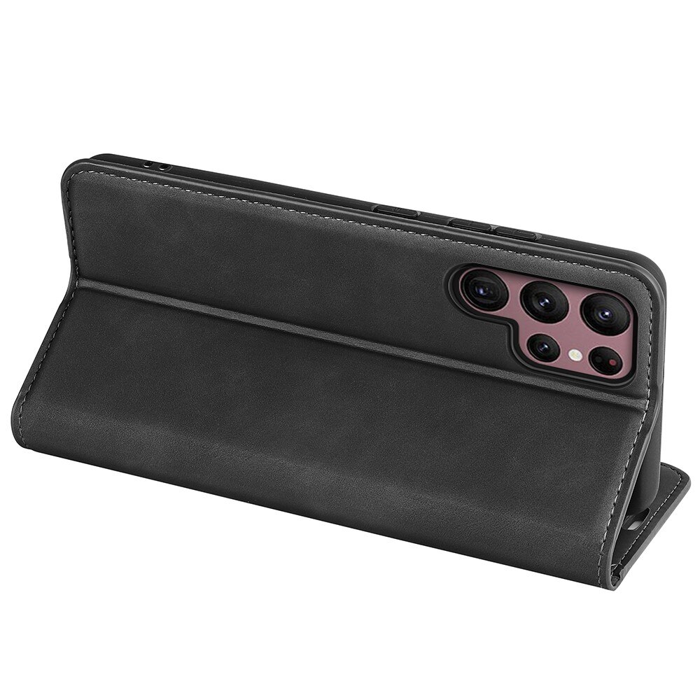 Coque portefeuille mince Samsung Galaxy S23 Ultra, noir