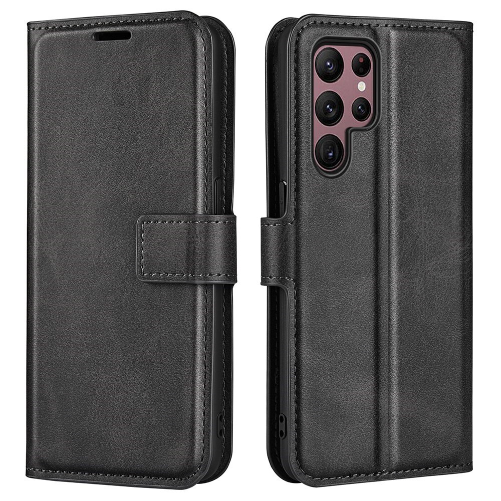 Étui portefeuille Leather Wallet Samsung Galaxy S23 Ultra, Black
