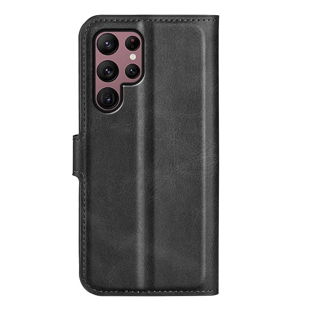 Étui portefeuille Leather Wallet Samsung Galaxy S23 Ultra, Black