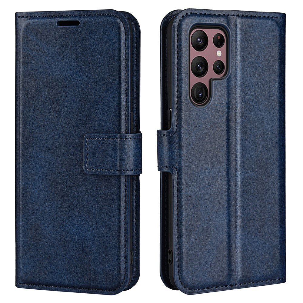 Étui portefeuille Leather Wallet Samsung Galaxy S23 Ultra, Blue