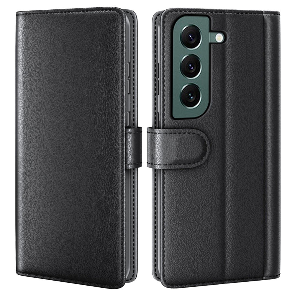 Étui en cuir veritable Samsung Galaxy S23 Plus, Noir