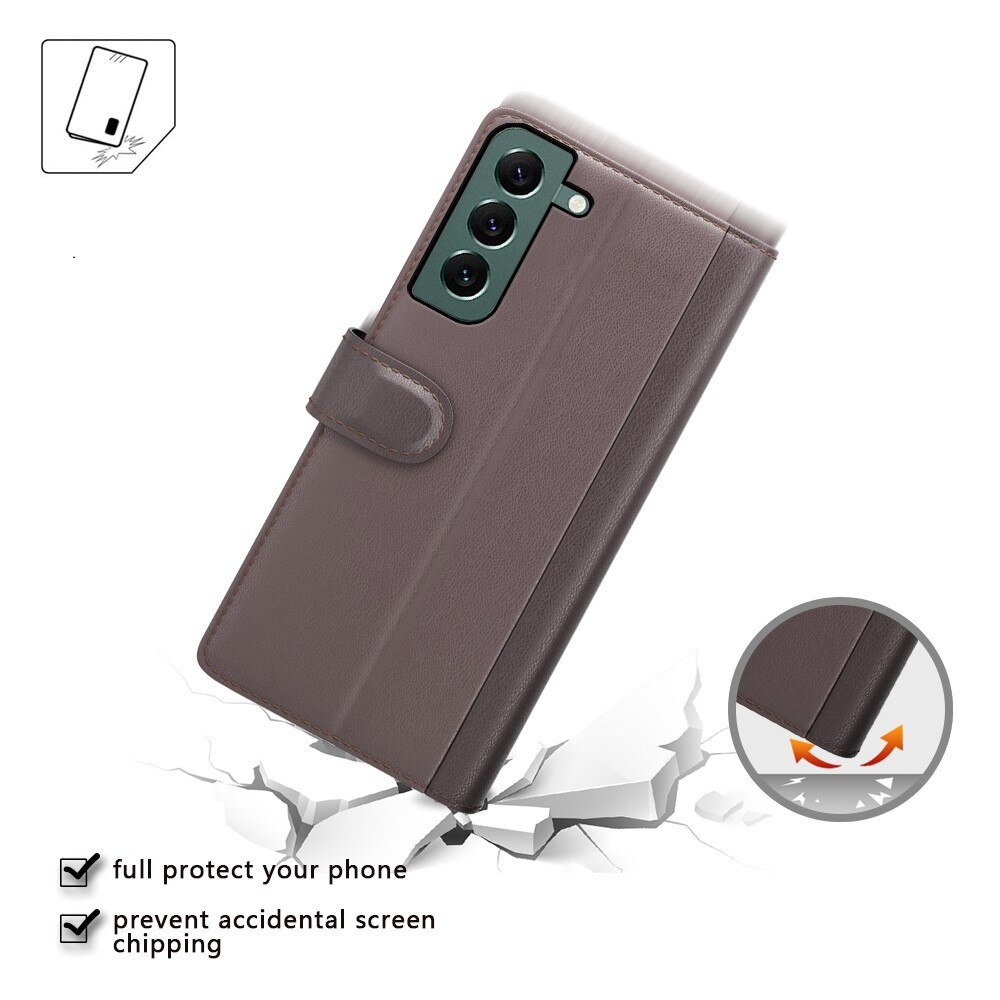 Étui en cuir veritable Samsung Galaxy S23, Marron