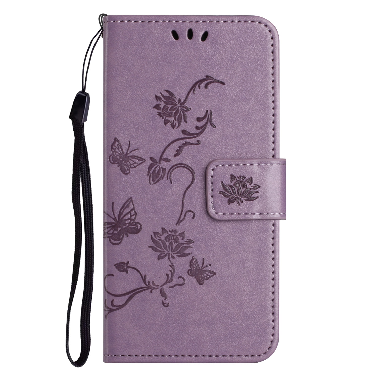 Étui en cuir à papillons pour Samsung Galaxy S25 FE, Violet