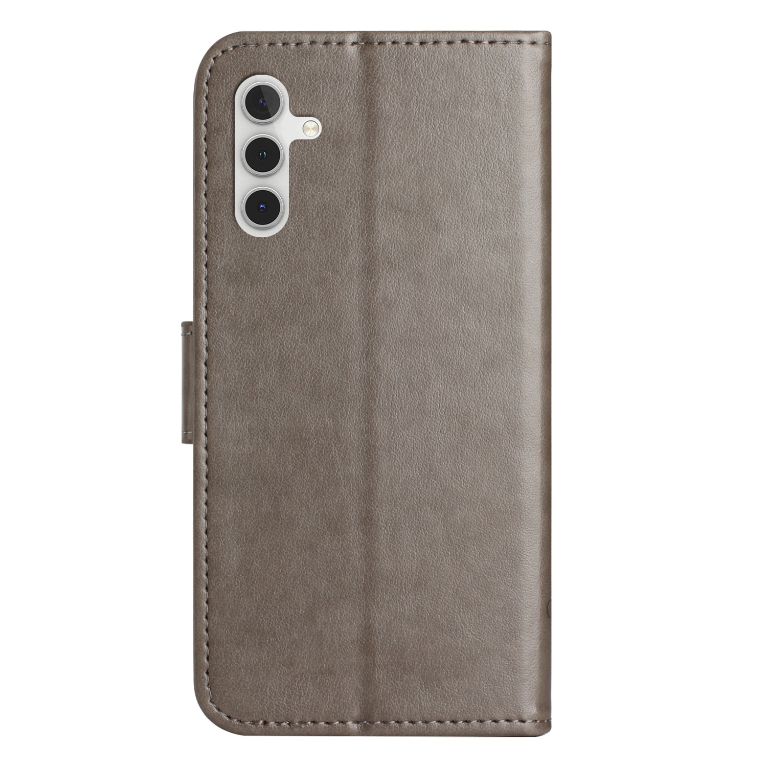 Étui en cuir à papillons pour Samsung Galaxy S25 FE, Gris
