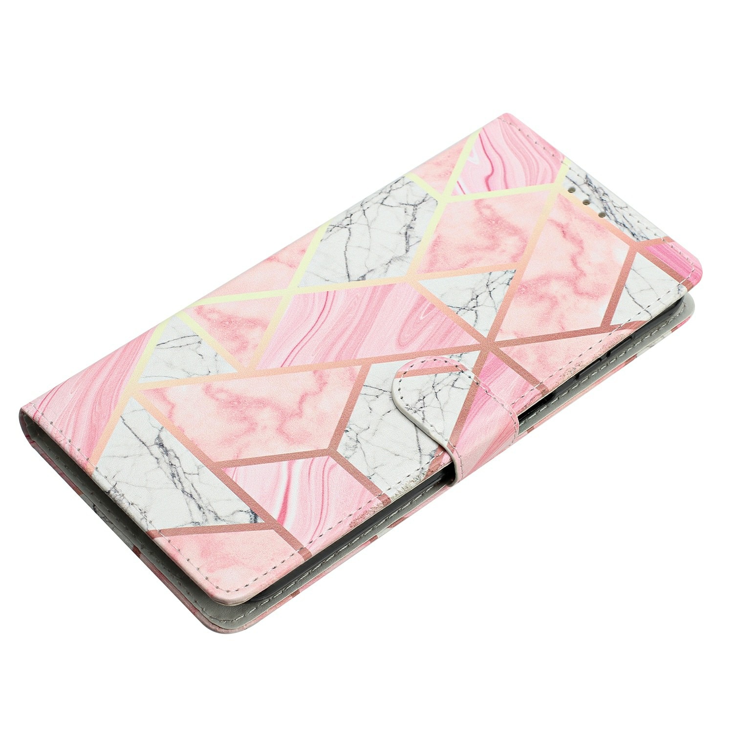 Coque portefeuille Samsung Galaxy S25 FE, marbre rose