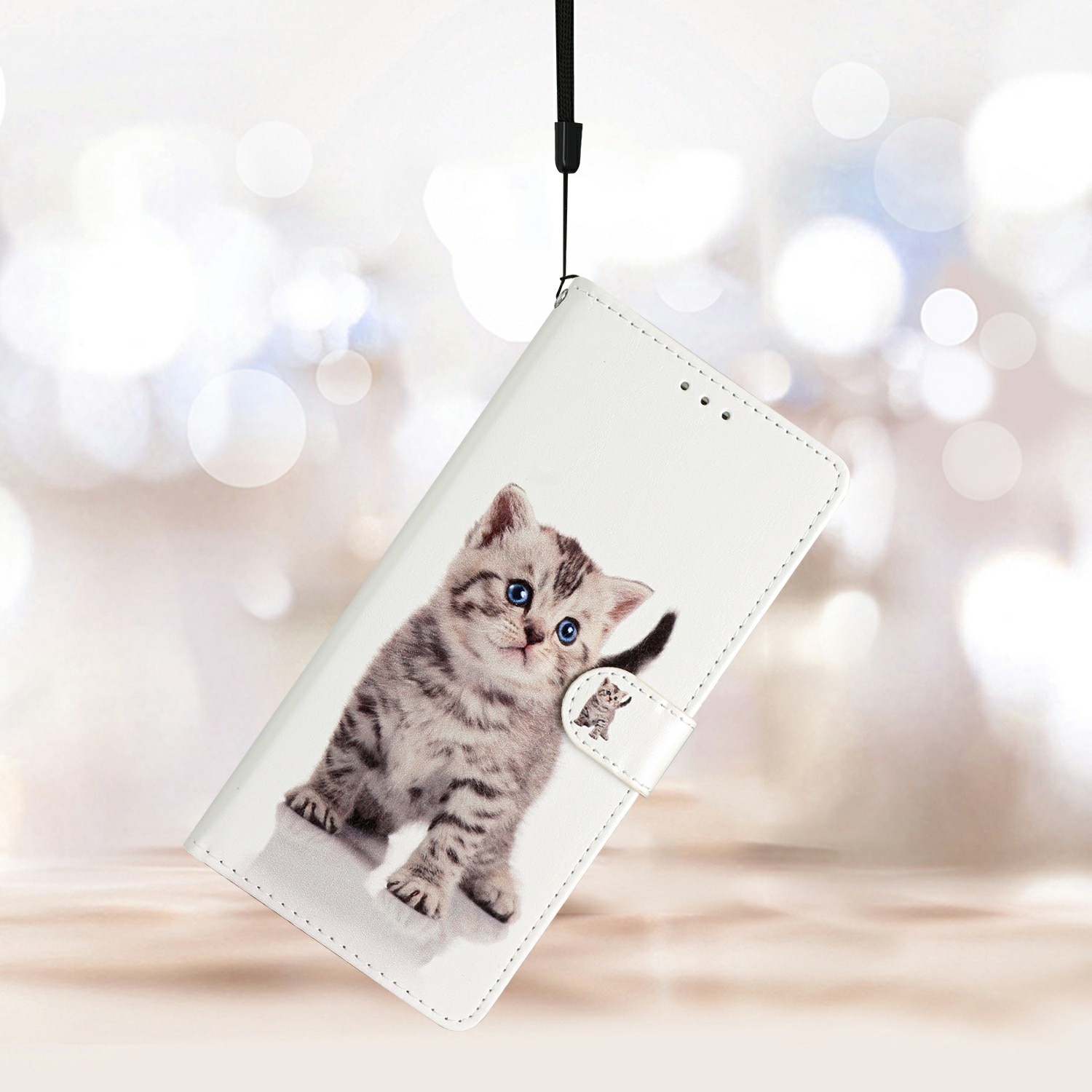Coque portefeuille Samsung Galaxy S25 FE, chaton
