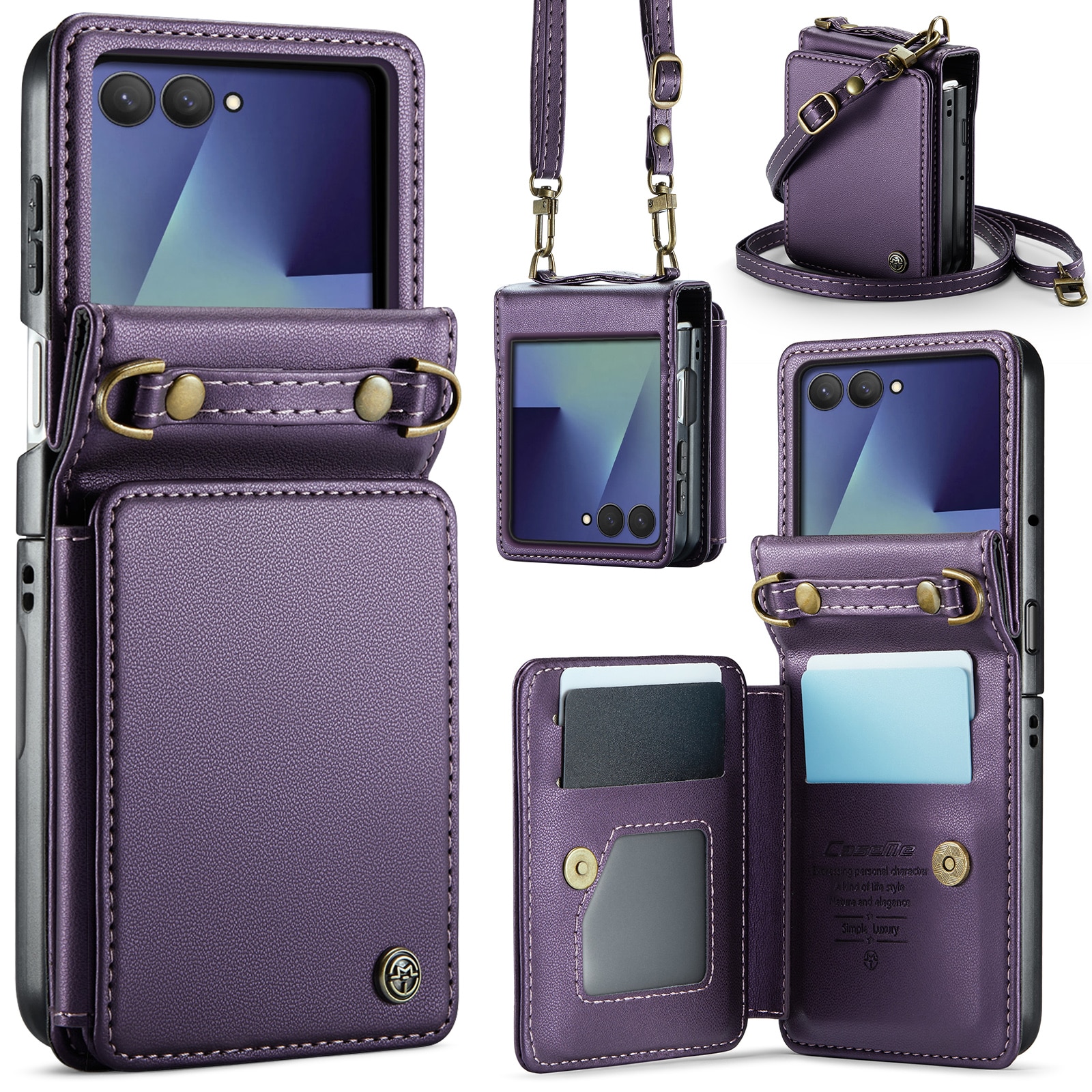 Coque porte-cartes anti-RFID Samsung Galaxy Z Flip 7, Violet
