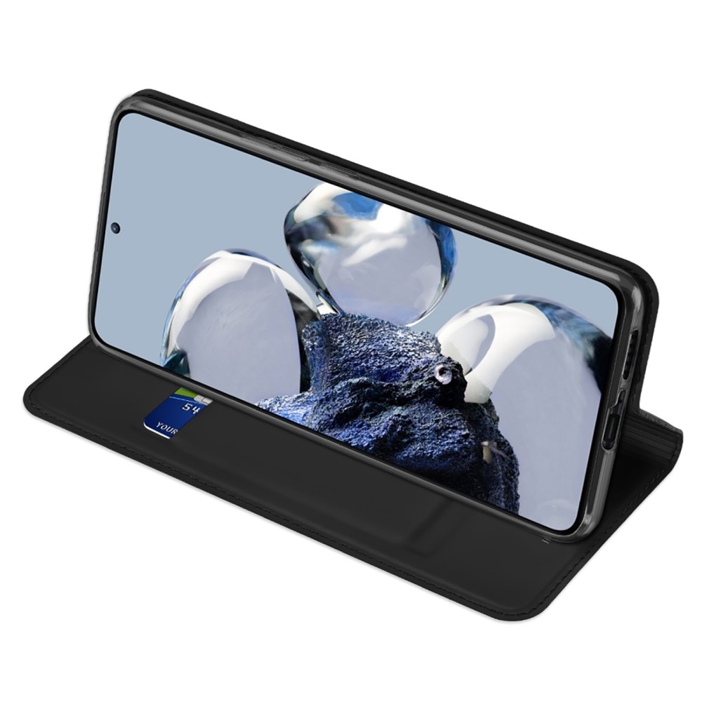 Étui portefeuille Skin Pro Series Xiaomi 12T/12T Pro, Noir