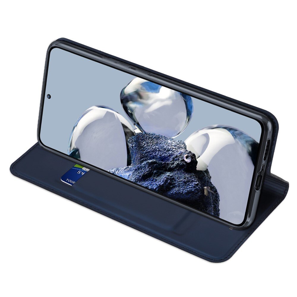 Étui portefeuille Skin Pro Series Xiaomi 12T/12T Pro, Bleu