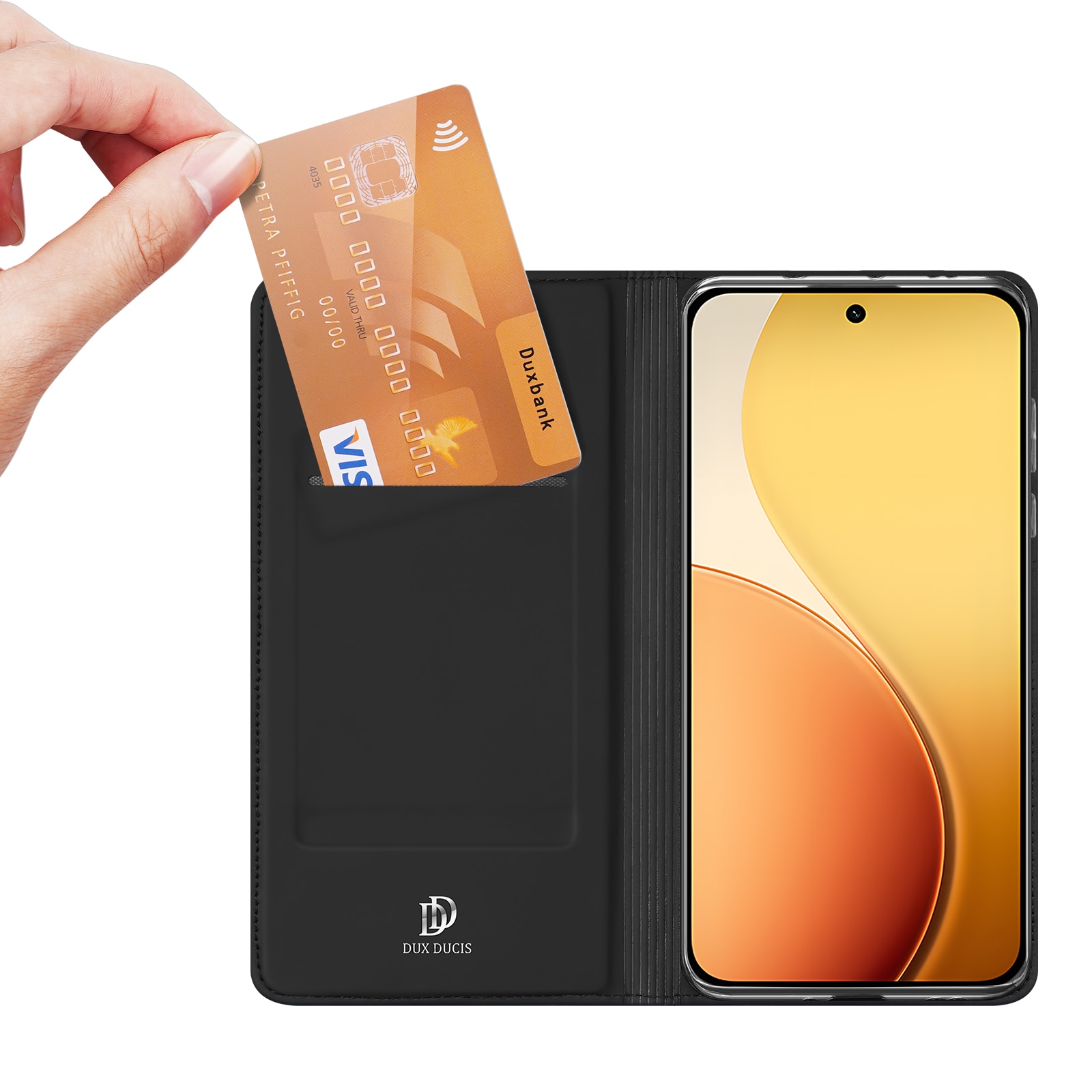 Étui portefeuille Skin Pro Series Oppo Reno 14, Noir
