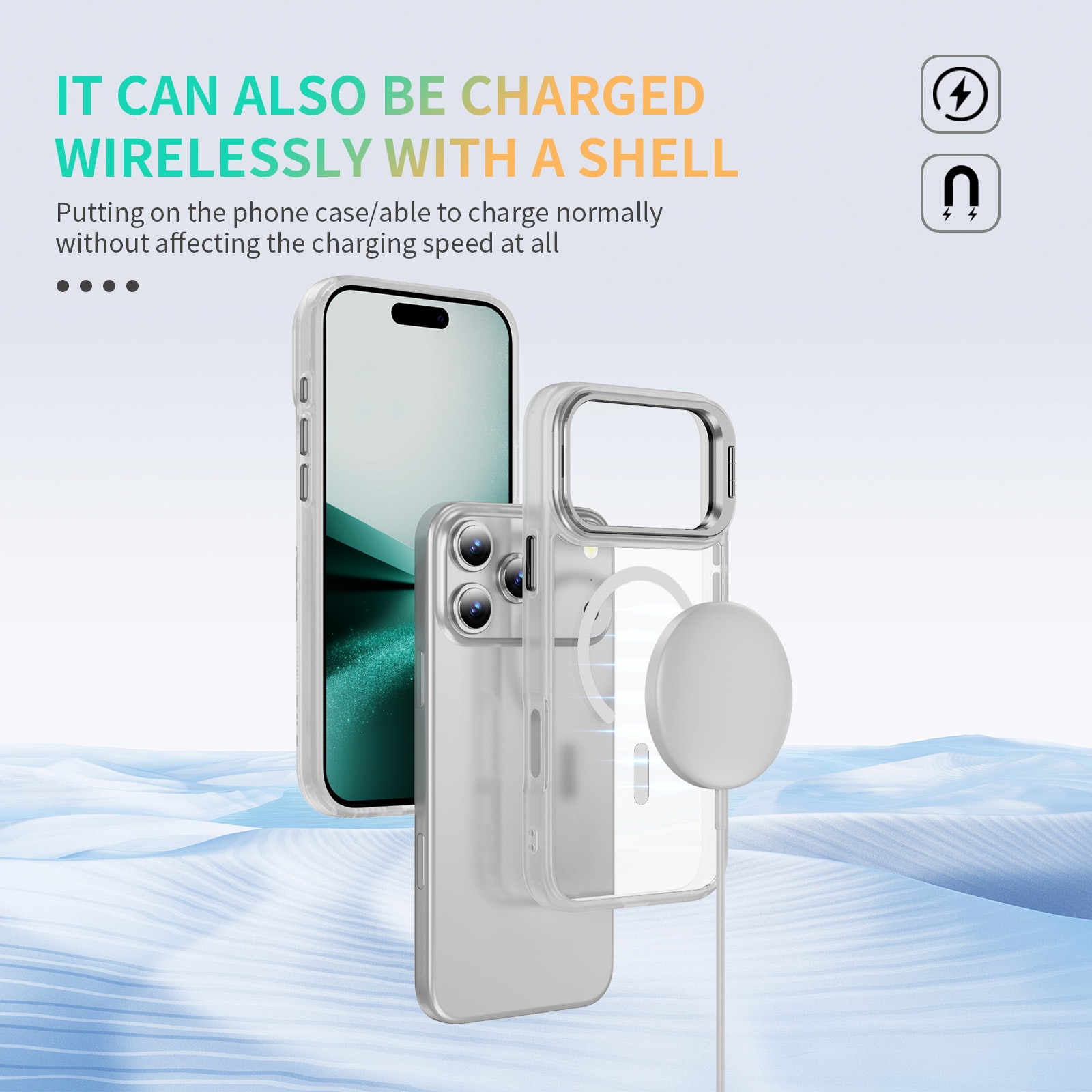 Coque hybride Kickstand MagSafe iPhone 17 Pro, Transparent