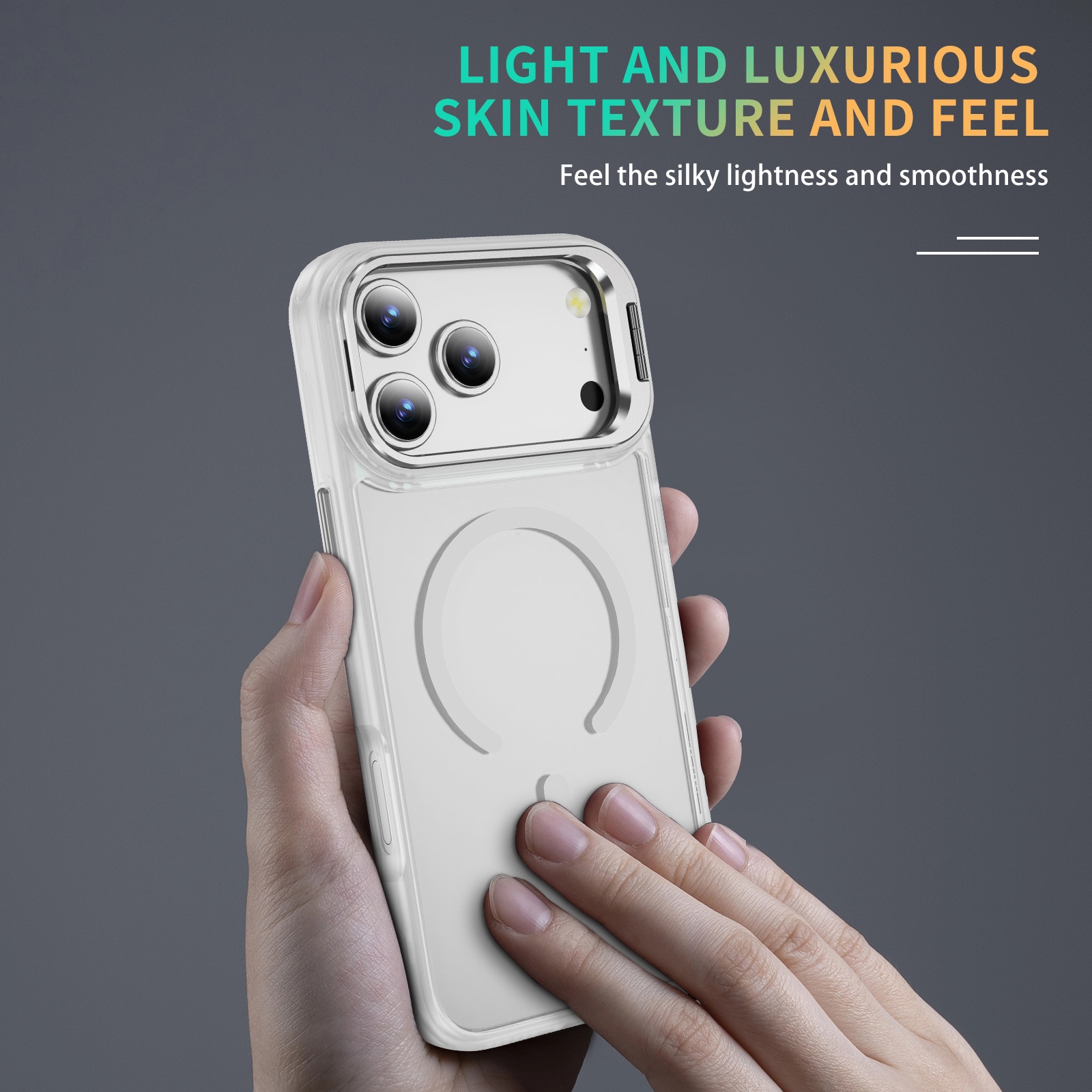 Coque hybride Kickstand MagSafe iPhone 17 Pro, Transparent