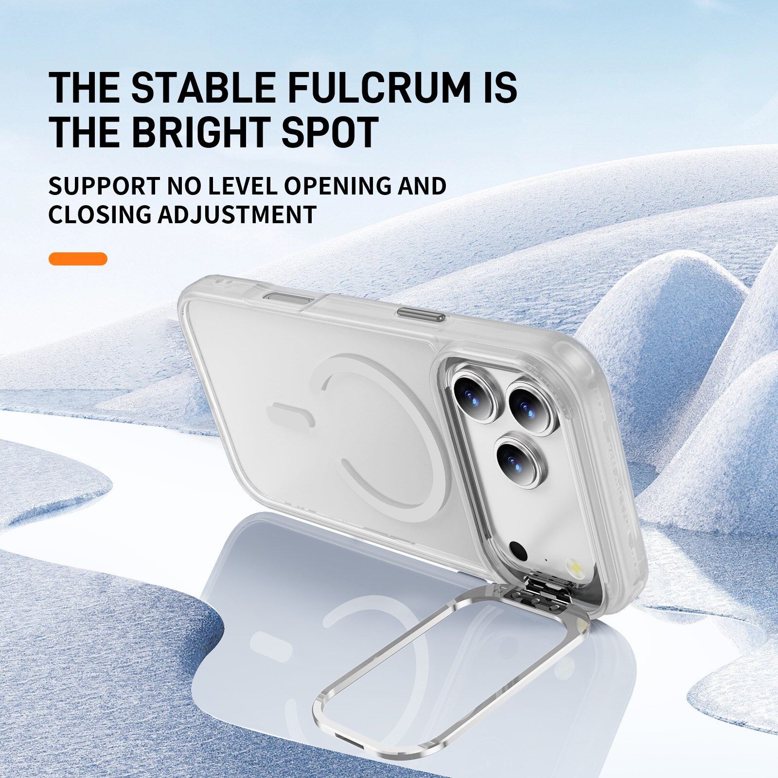 Coque hybride Kickstand MagSafe iPhone 17 Pro, Transparent