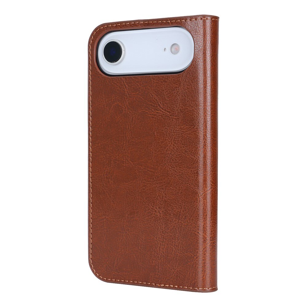 Coque portefeuille en cuir Veritable iPhone 17 Air, Noir