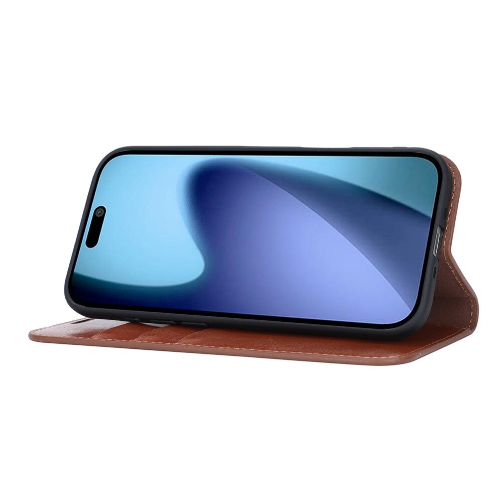 Coque portefeuille en cuir Veritable iPhone 17 Air, Noir