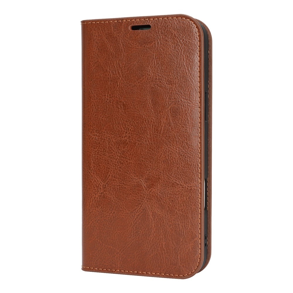 Coque portefeuille en cuir Veritable iPhone 17 Pro Max, Marron