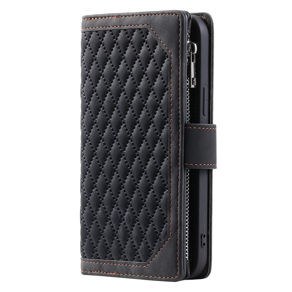Étui portefeuille matelassée pour iPhone 17, Noir