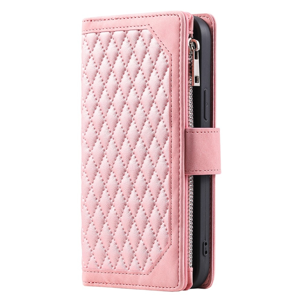 Étui portefeuille matelassée pour iPhone 17, Rose