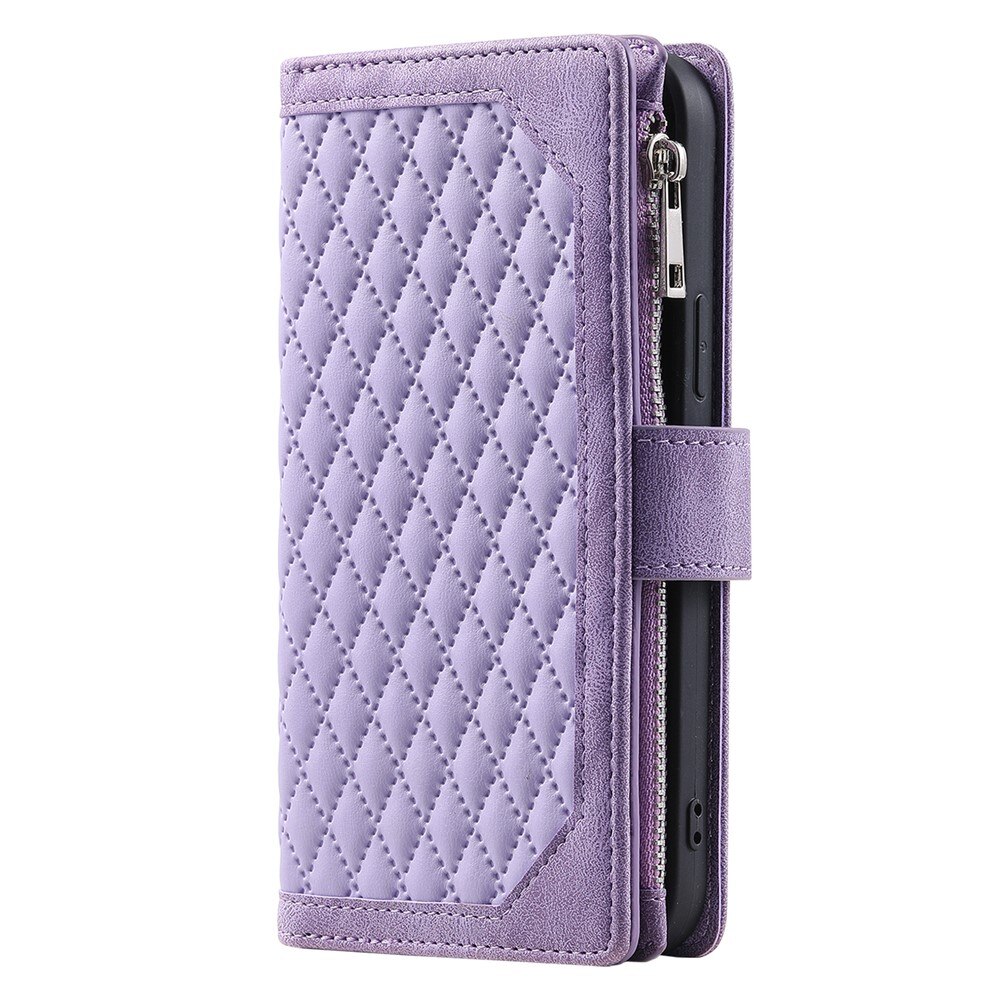 Étui portefeuille matelassée pour iPhone 17, Violet