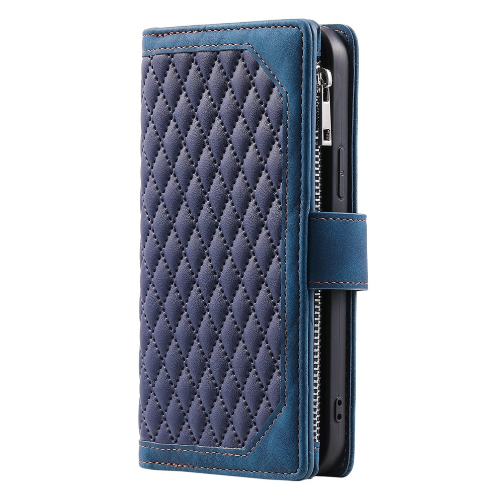 Étui portefeuille matelassée pour iPhone 17, Bleu