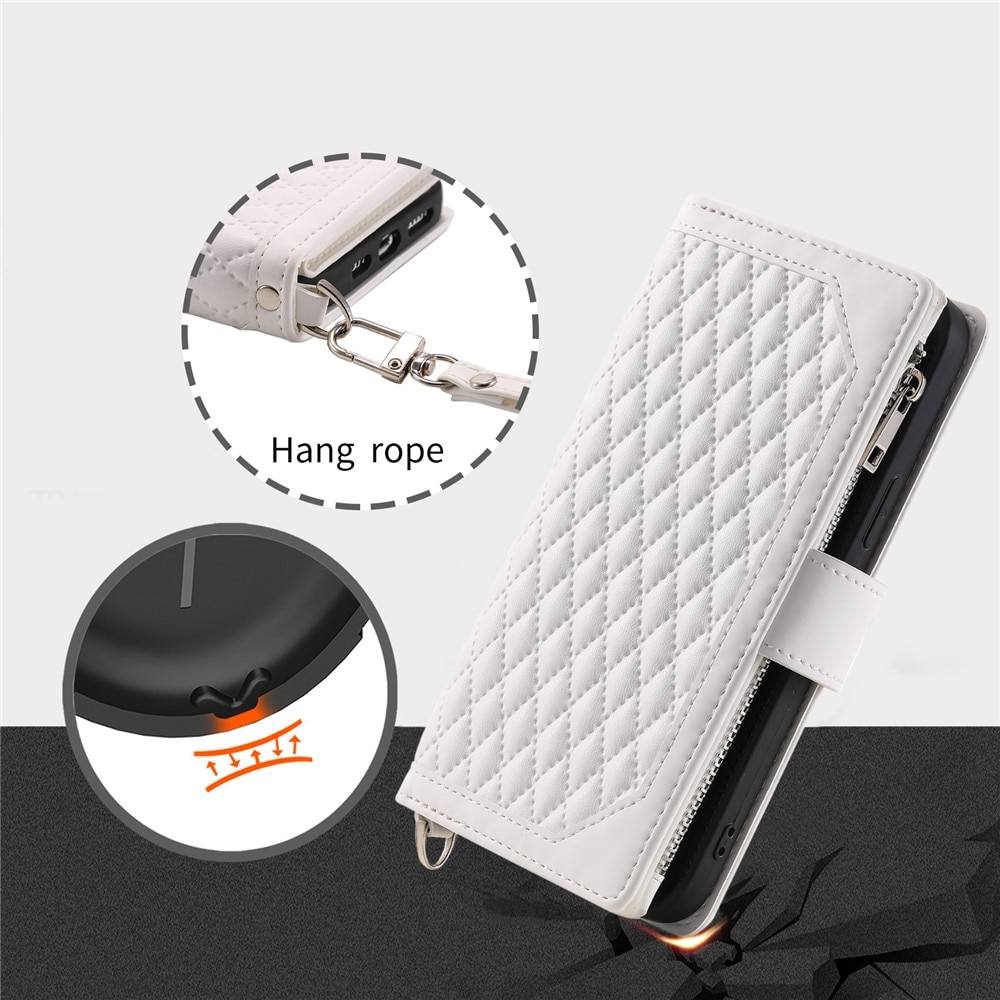 Étui portefeuille matelassée pour iPhone 17, Blanc