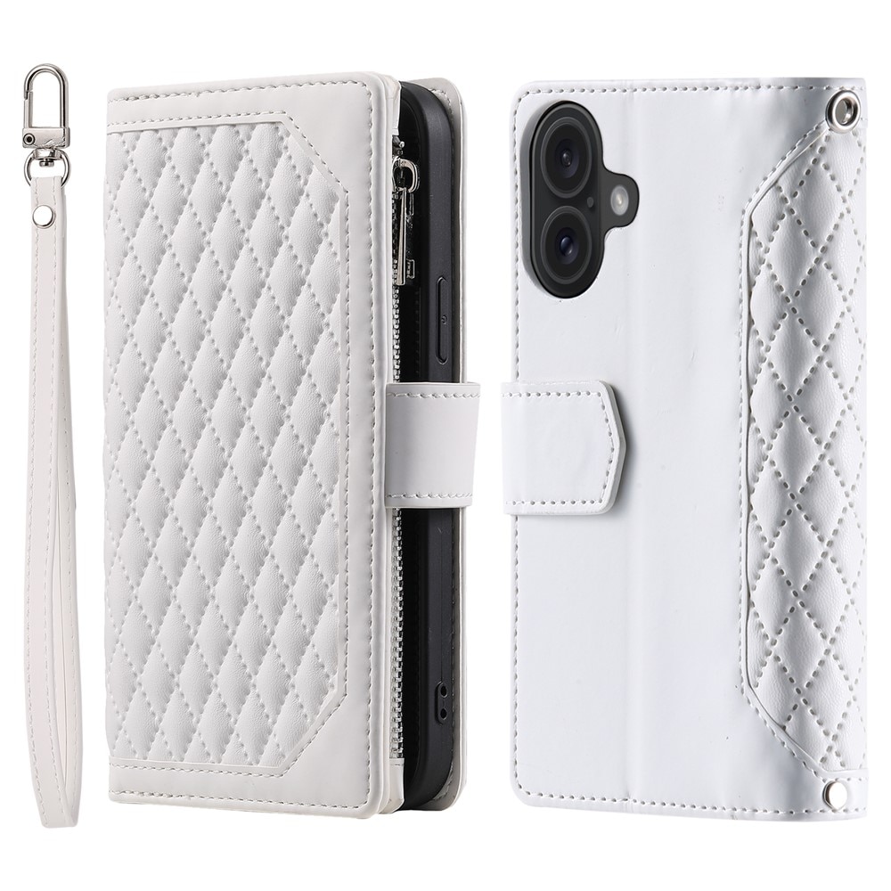 Étui portefeuille matelassée pour iPhone 17, Blanc