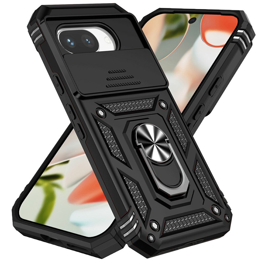 Coque Hybride Ring avec Protège Caméra Google Pixel 9a, Noir