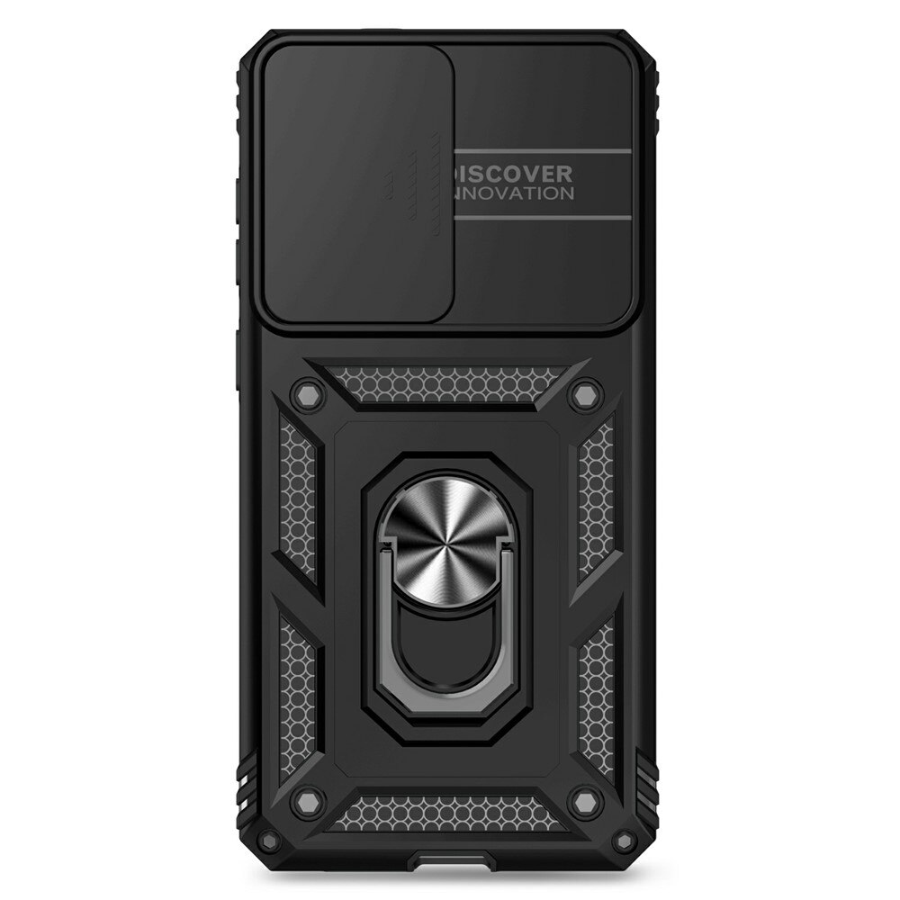 Coque Hybride Ring avec Protège Caméra Samsung Galaxy S25 Edge, Noir