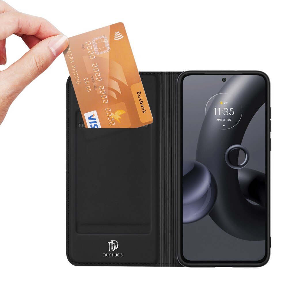 Étui portefeuille Skin Pro Series Motorola Edge 30 Neo, Noir