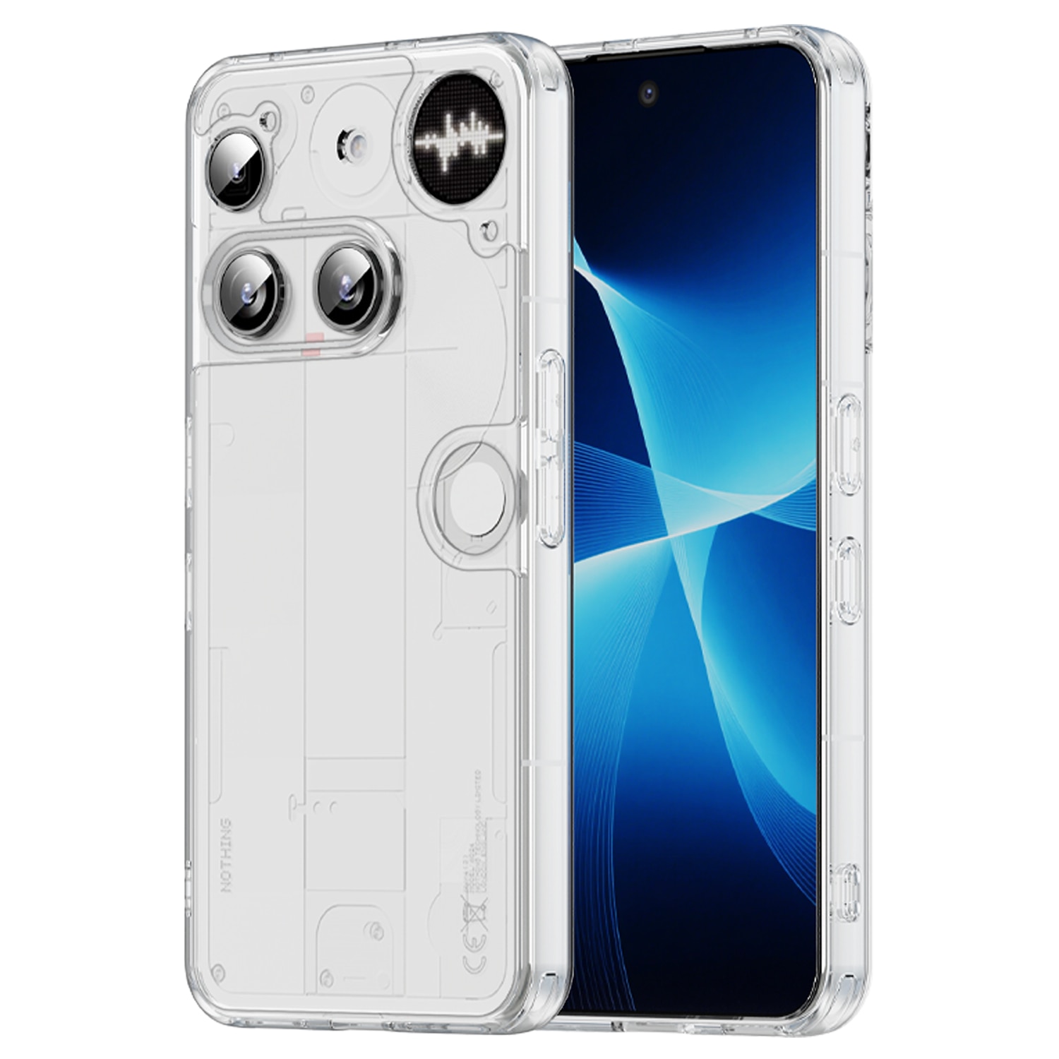 Coque hybride pour Nothing Phone 3, Transparent