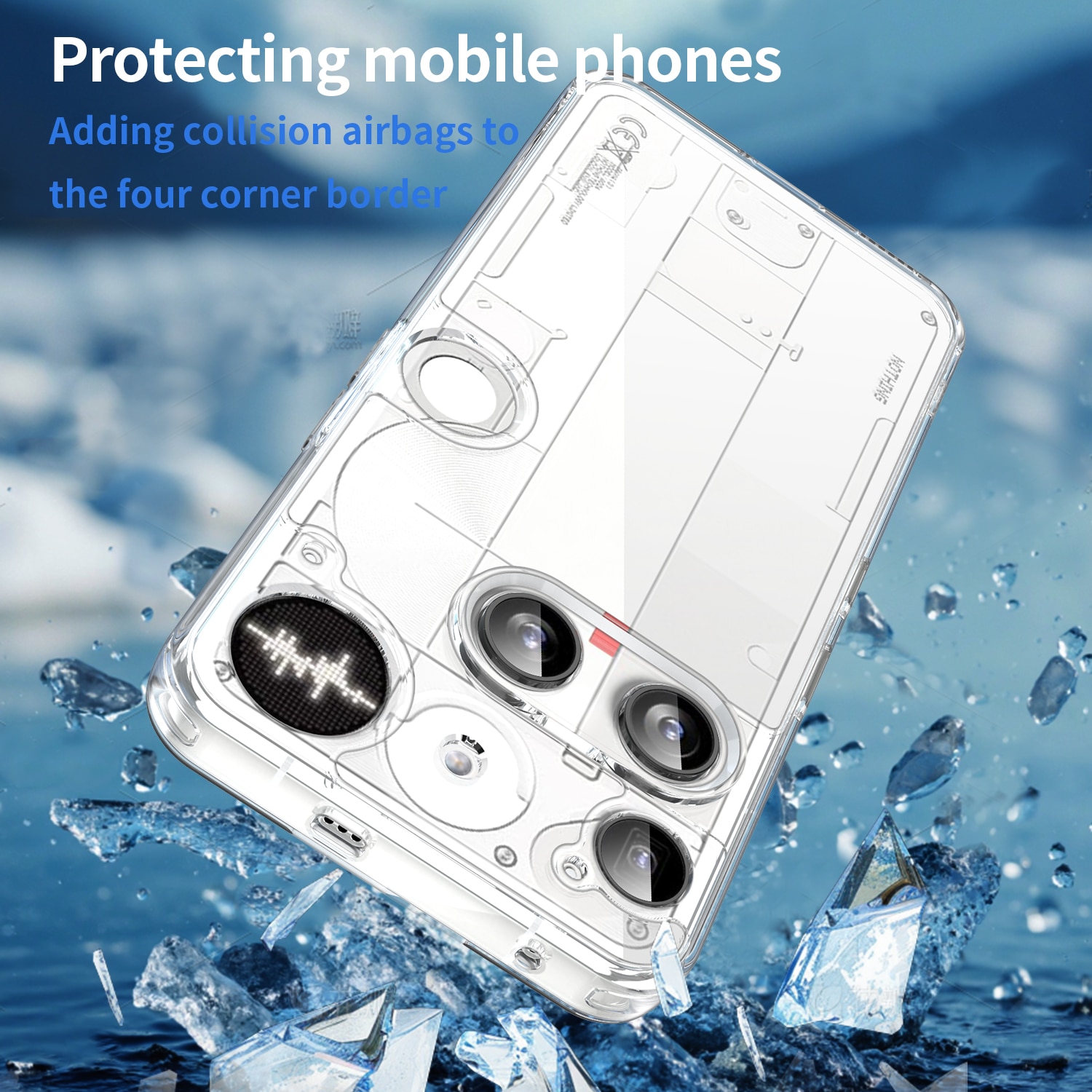 Coque hybride pour Nothing Phone 3, Transparent